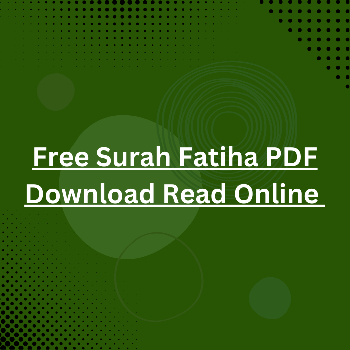 Free Surah Fatiha PDF Download Read Online