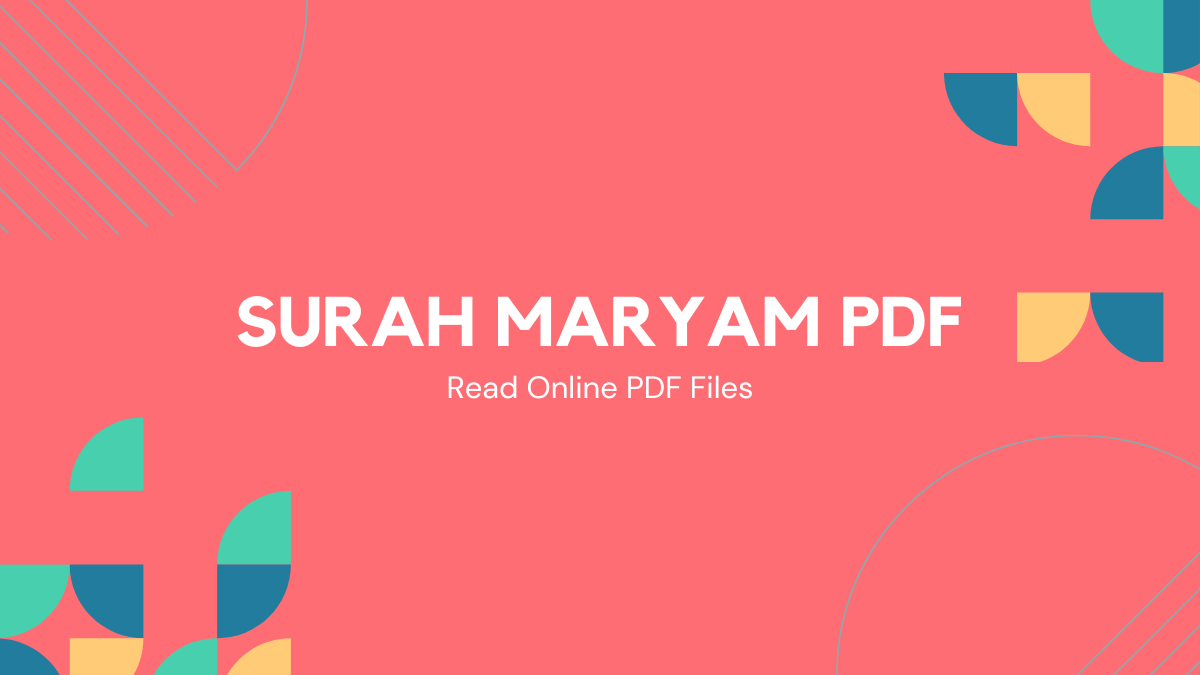 Surah Maryam PDF - Download and Read Online
