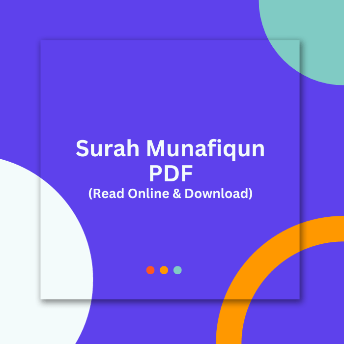 Surah Munafiqun PDF (Download and Read Online)