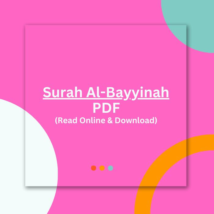 Surah Al-Bayyinah PDF