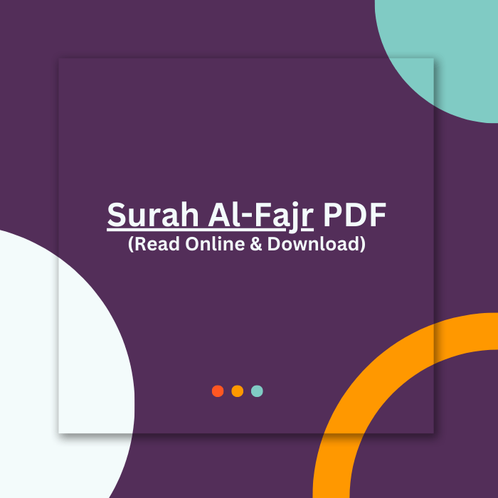 Surah Al-Fajr PDF