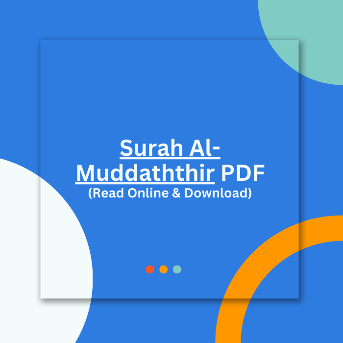 Surah Al-Muddaththir PDF
