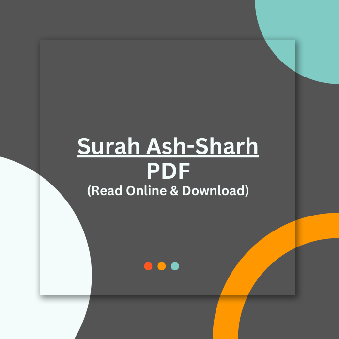 Surah Ash-Sharh PDF