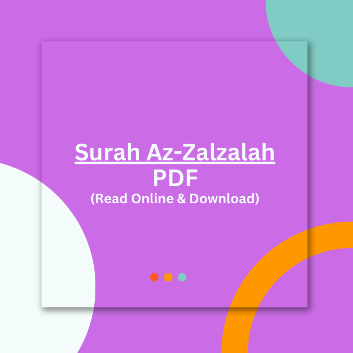 Surah Az-Zalzalah PDF File Free Download